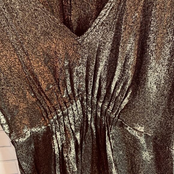 MNG By Mango ShimmerySteel Grey Dress Size 6 - Picture 3 of 6